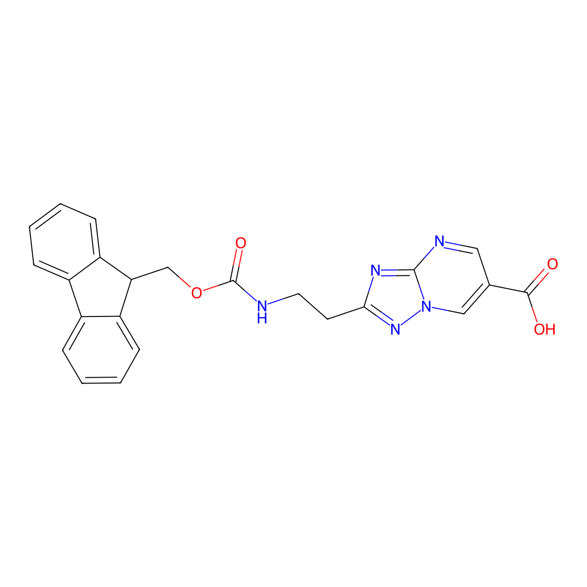 2-[2-({[(9H-fluoren-9-yl)methoxy]carbonyl}amino)ethyl]-[1,2,4]triazolo[1,5-a]pyrimidine-6-carboxylic acid molecular structure, CAS 2580226-29-3