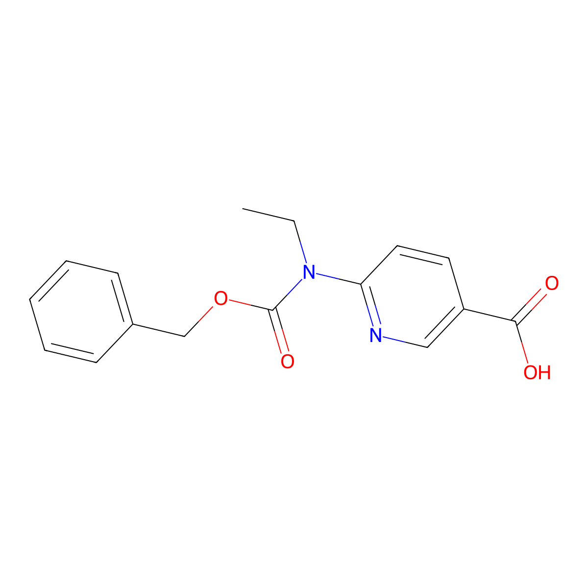 6-{[(Benzyloxy)carbonyl](ethyl)amino}pyridine-3-carboxylic acid molecular structure, CAS 2580226-36-2