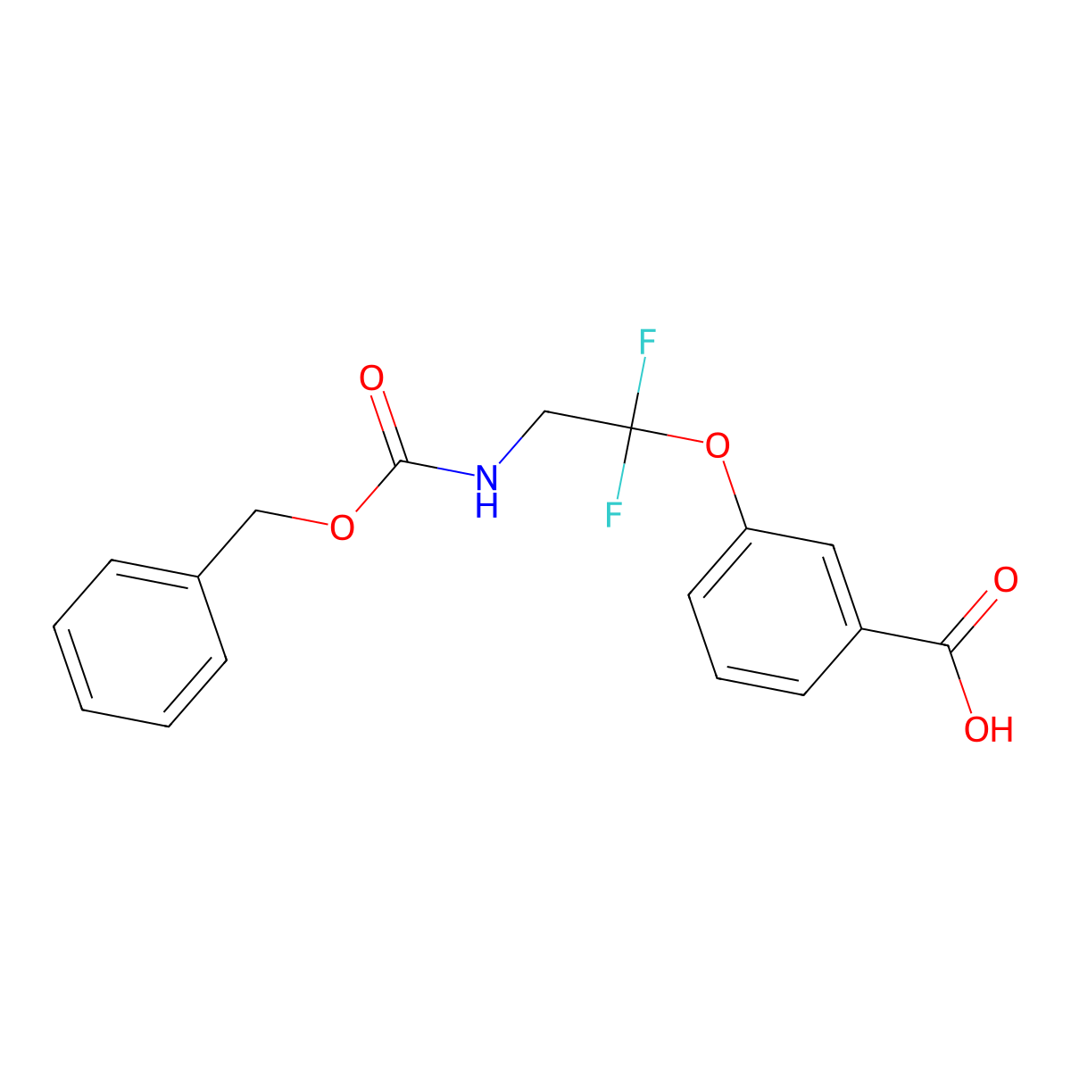 3-(2-{[(Benzyloxy)carbonyl]amino}-1,1-difluoroethoxy)benzoic acid molecular structure, CAS 2580226-38-4
