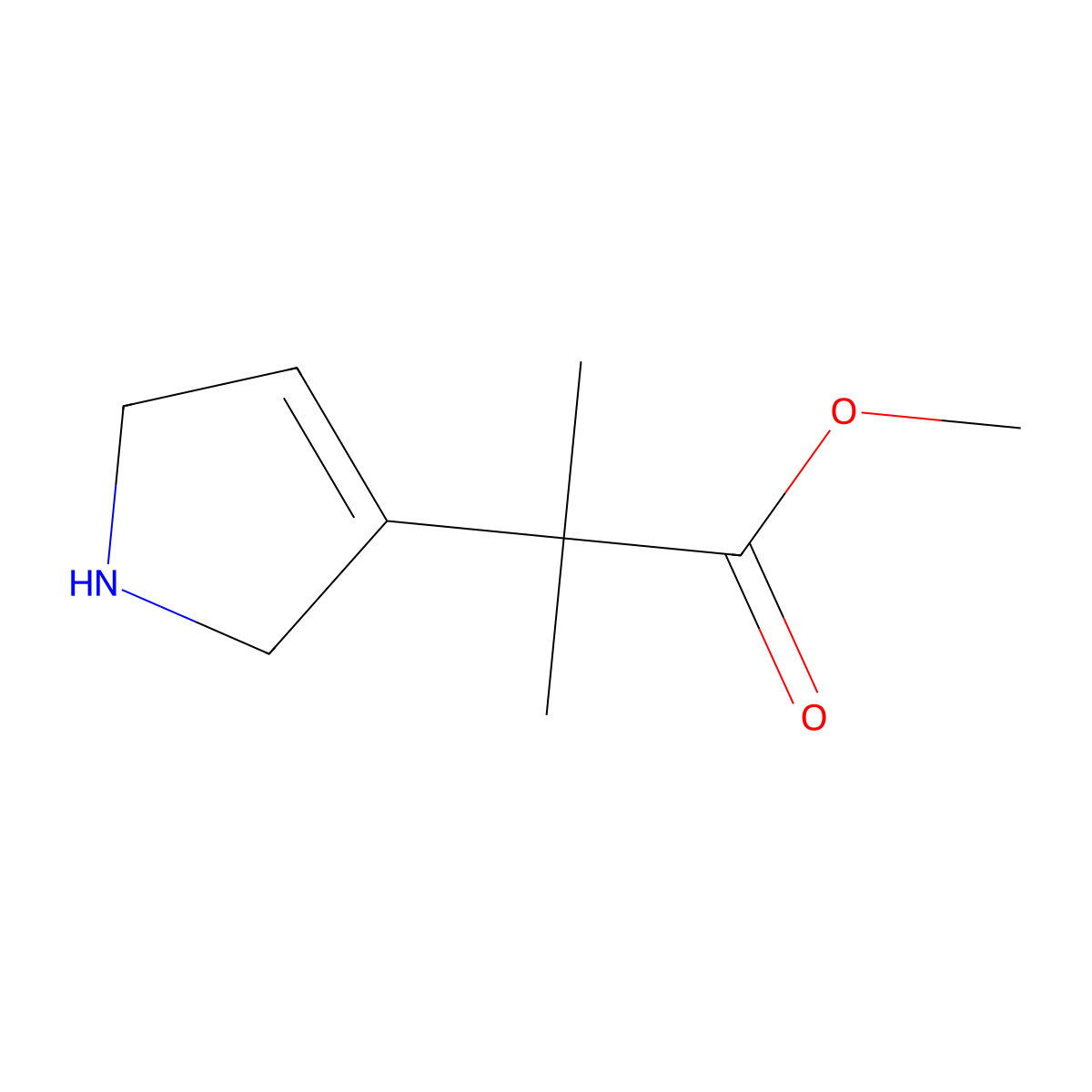 methyl 2-(2,5-dihydro-1H-pyrrol-3-yl)-2-methylpropanoate molecular structure, CAS 2580226-49-7