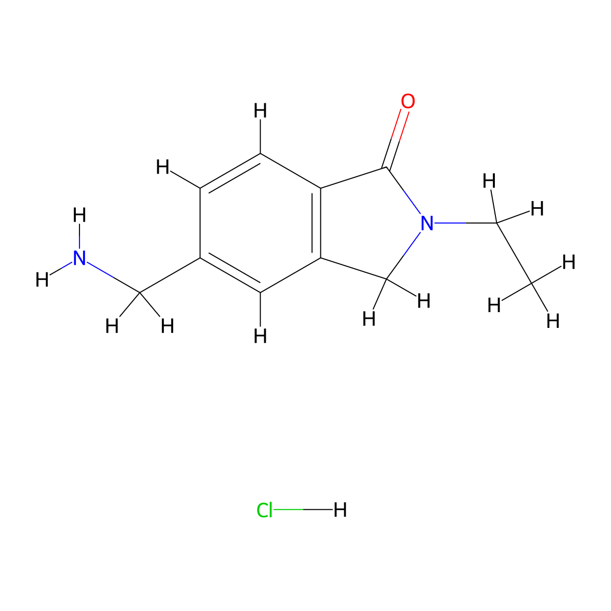 5-(aminomethyl)-2-ethyl-2,3-dihydro-1H-isoindol-1-one hydrochloride molecular structure, CAS 2580226-51-1