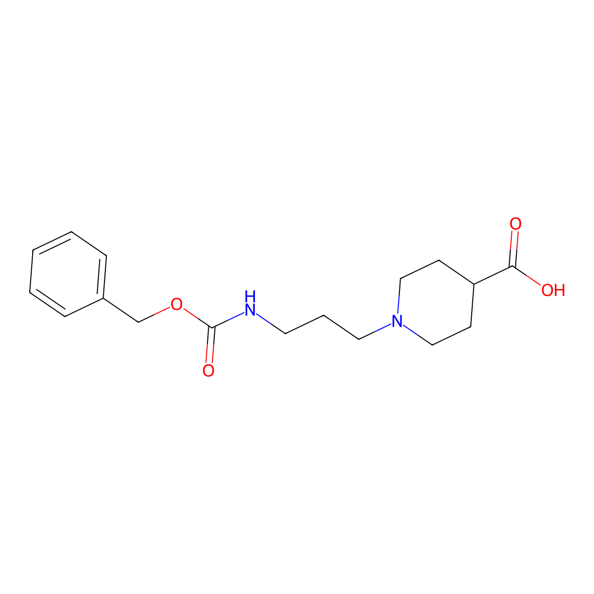 1-(3-{[(Benzyloxy)carbonyl]amino}propyl)piperidine-4-carboxylic acid molecular structure, CAS 2580226-55-5