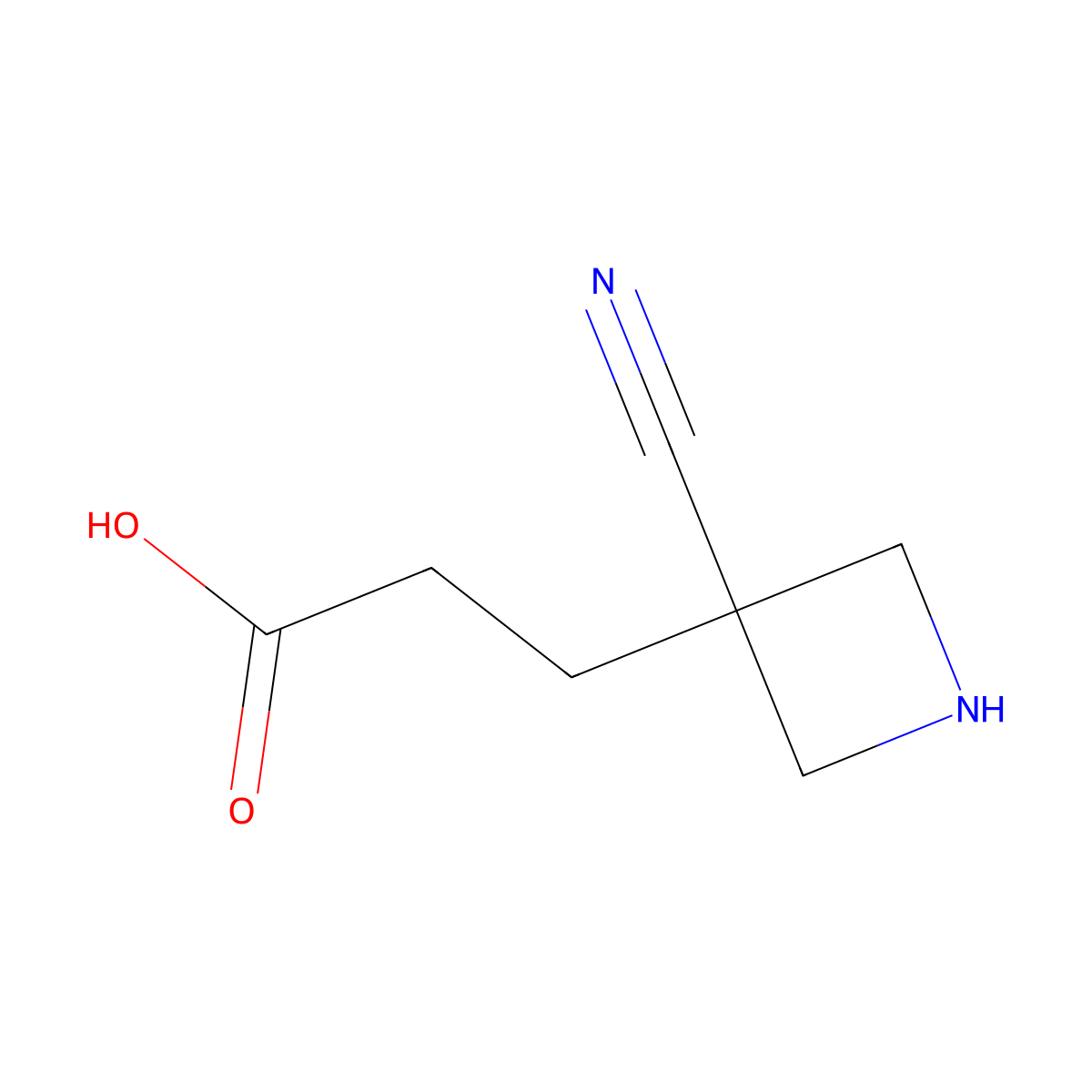 3-(3-Cyanoazetidin-3-yl)propanoic acid molecular structure, CAS 2580226-57-7
