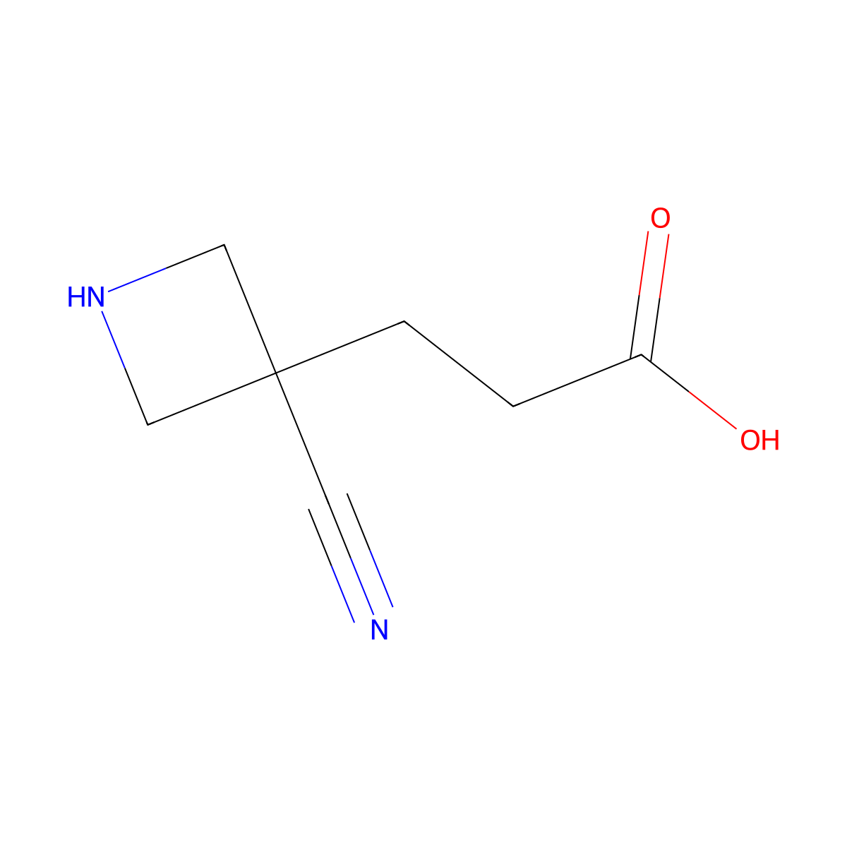 3-(3-Cyanoazetidin-3-yl)propanoic acid molecular structure, CAS 2580226-57-7