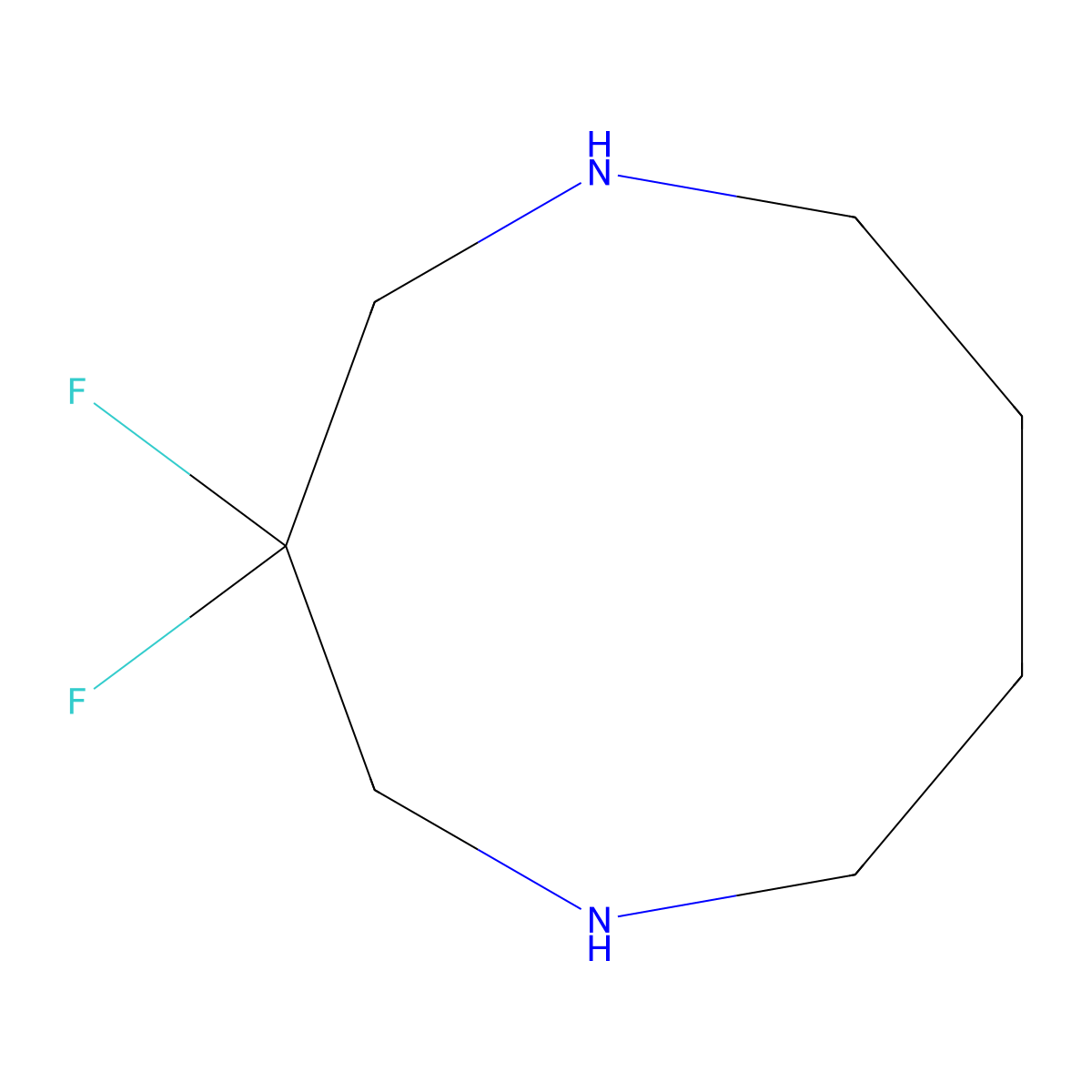 3,3-Difluoro-1,5-diazonane molecular structure, CAS 2580226-67-9