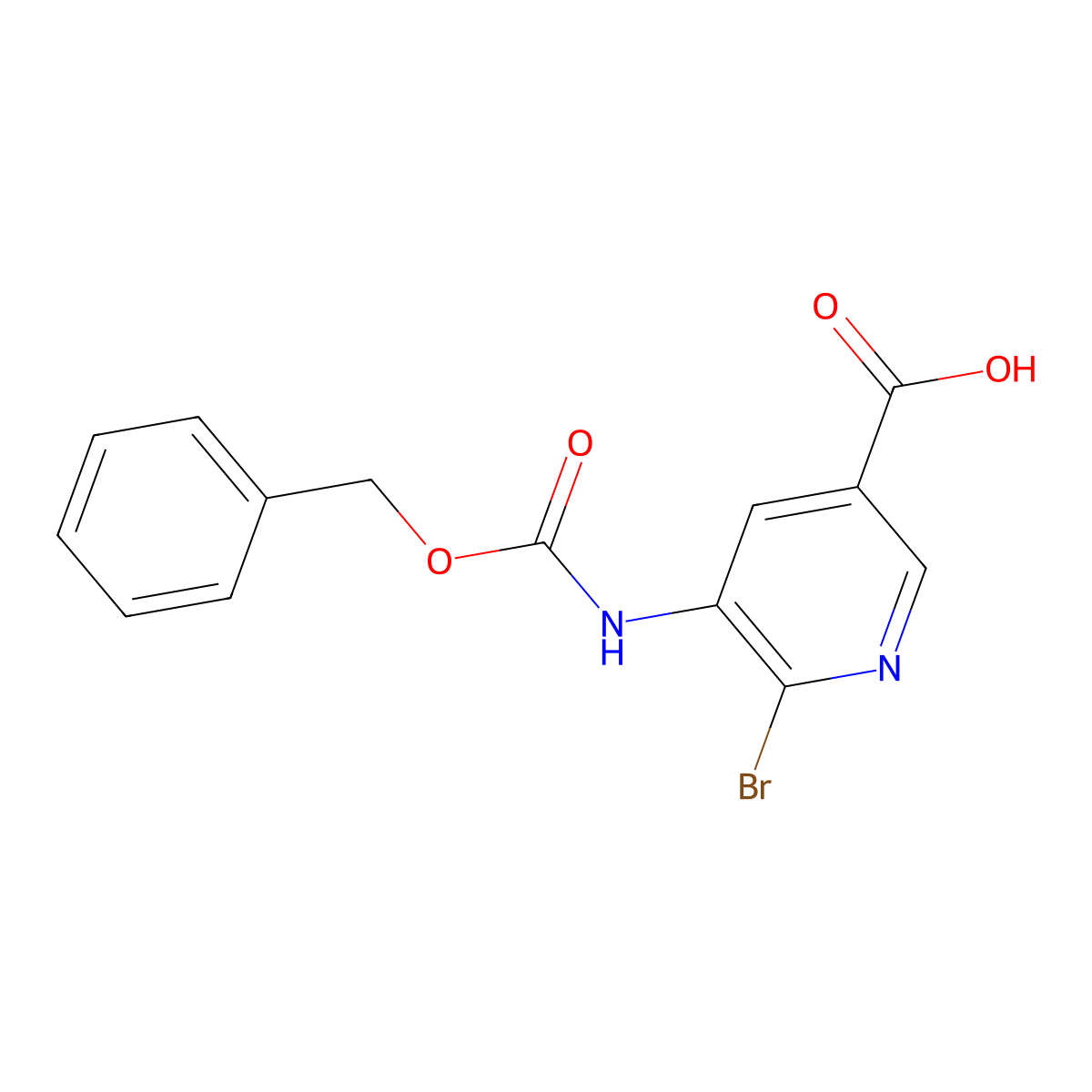 5-{[(Benzyloxy)carbonyl]amino}-6-bromopyridine-3-carboxylic acid molecular structure, CAS 2580226-69-1