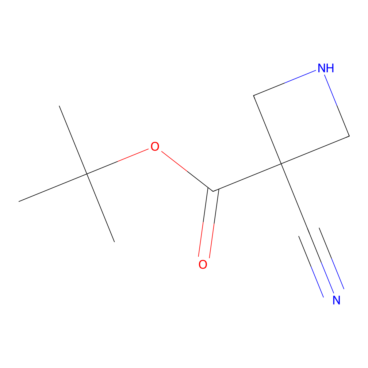 Tert-butyl 3-cyanoazetidine-3-carboxylate molecular structure, CAS 2580226-87-3