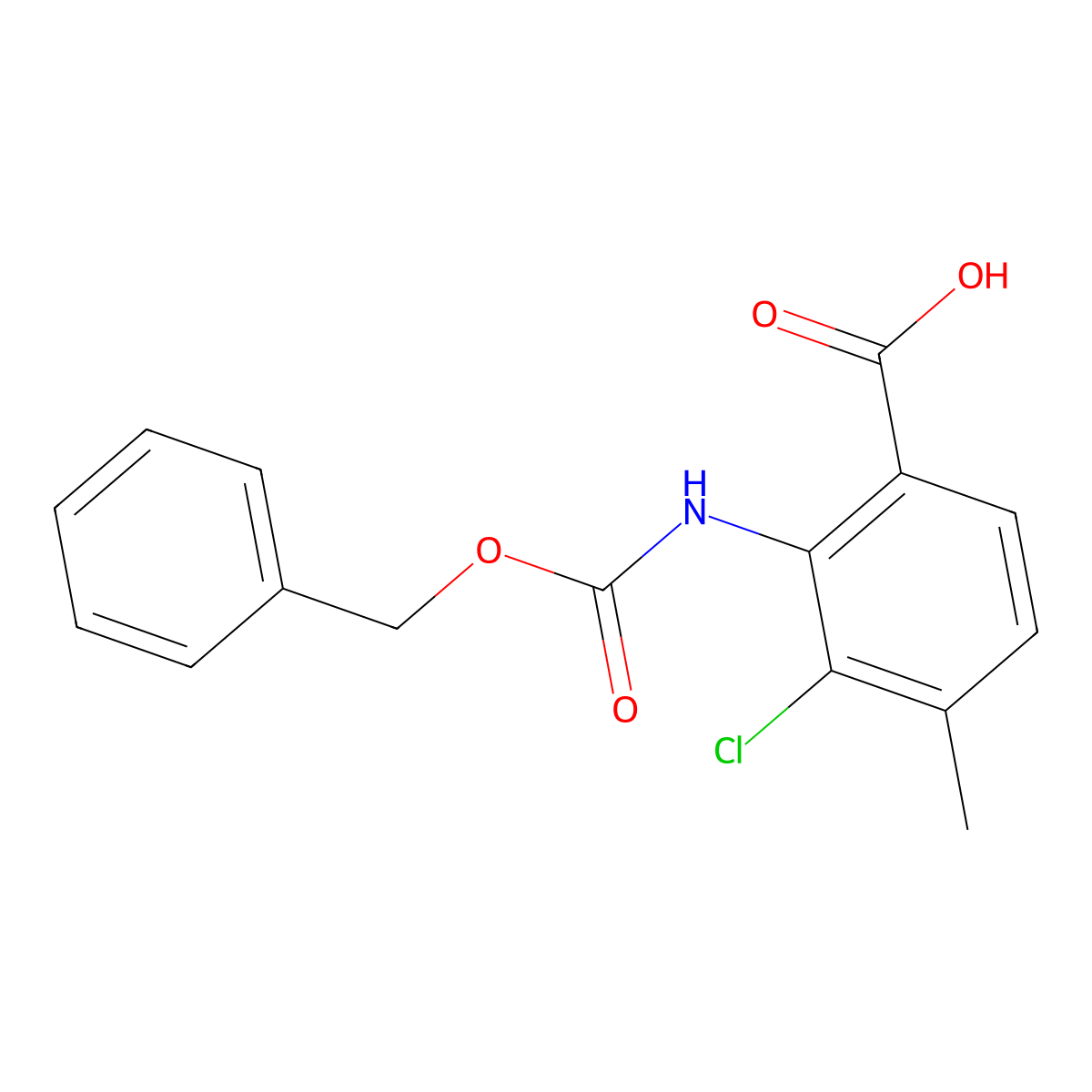 2-{[(Benzyloxy)carbonyl]amino}-3-chloro-4-methylbenzoic acid molecular structure, CAS 2580226-95-3