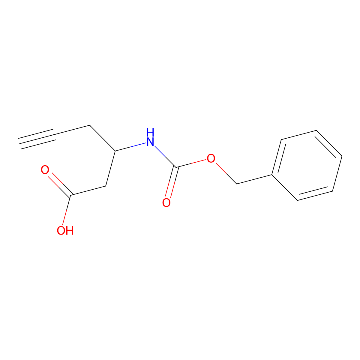 3-{[(Benzyloxy)carbonyl]amino}hex-5-ynoic acid molecular structure, CAS 2580226-96-4
