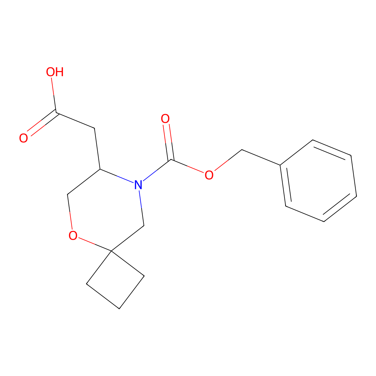 2-{8-[(Benzyloxy)carbonyl]-5-oxa-8-azaspiro[3.5]nonan-7-yl}acetic acid molecular structure, CAS 2580226-97-5