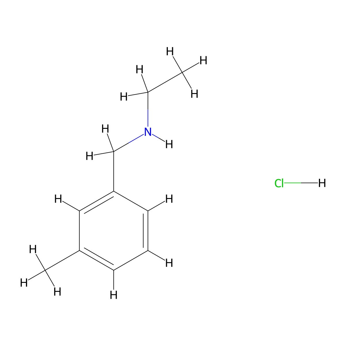 Ethyl[(3-methylphenyl)methyl]amine hydrochloride molecular structure, CAS 2580226-98-6