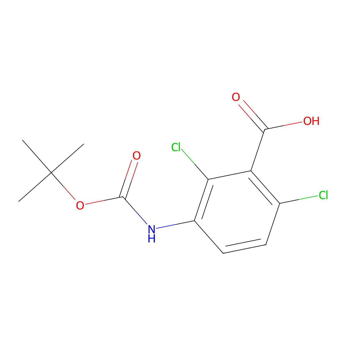 3-{[(Tert-butoxy)carbonyl]amino}-2,6-dichlorobenzoic acid molecular structure, CAS 2580227-06-9