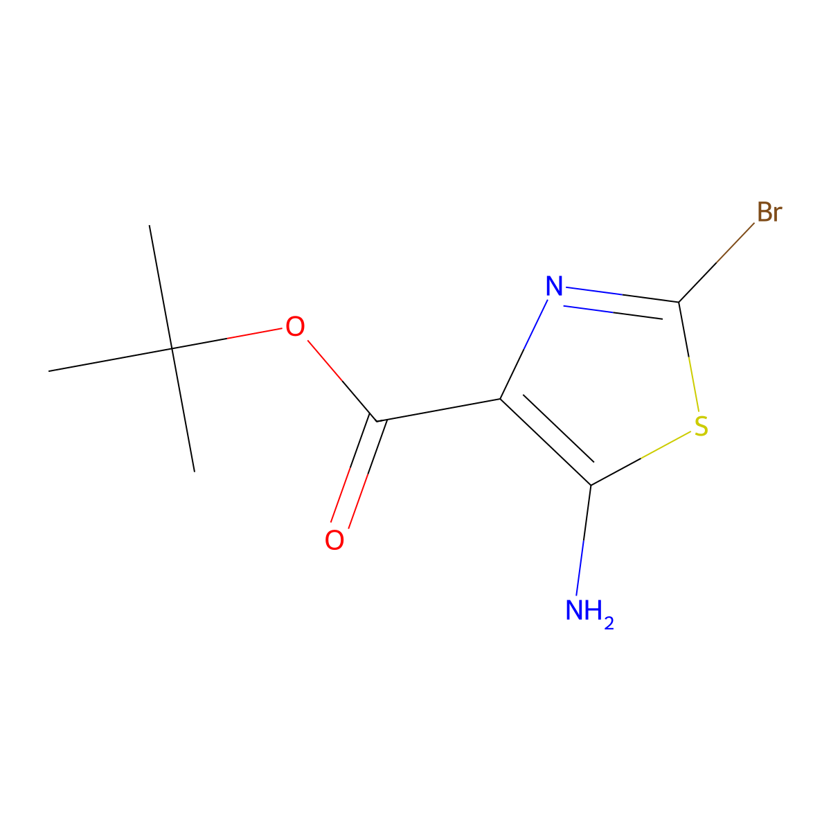 Tert-butyl 5-amino-2-bromo-1,3-thiazole-4-carboxylate molecular structure, CAS 2580227-13-8