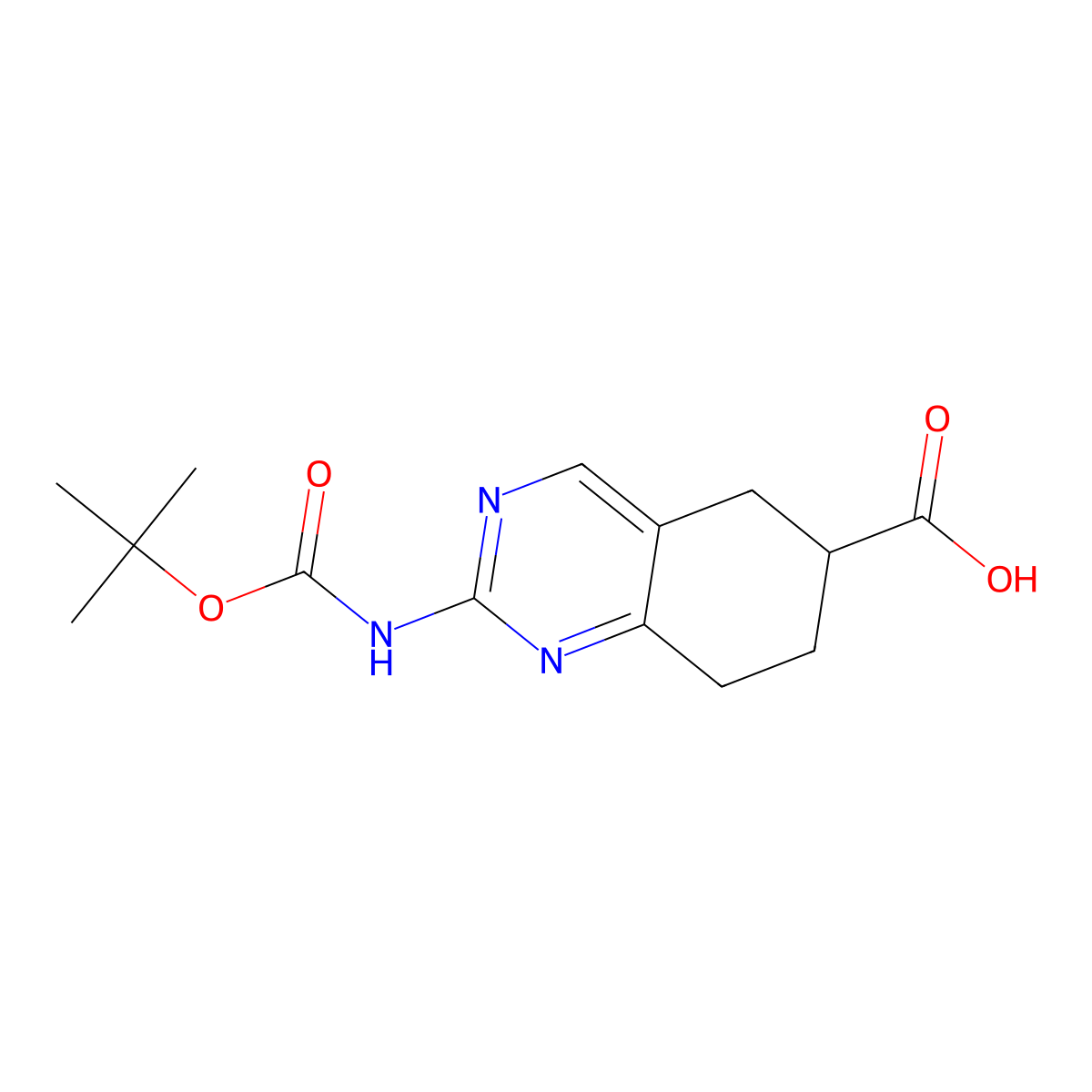 2-{[(Tert-butoxy)carbonyl]amino}-5,6,7,8-tetrahydroquinazoline-6-carboxylic acid molecular structure, CAS 2580227-16-1