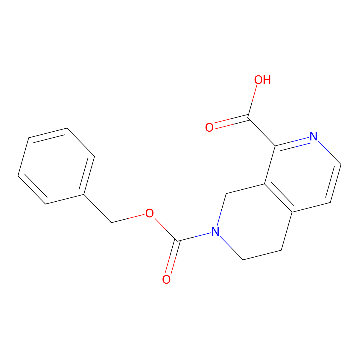 7-[(Benzyloxy)carbonyl]-5,6,7,8-tetrahydro-2,7-naphthyridine-1-carboxylic acid molecular structure, CAS 2580227-18-3