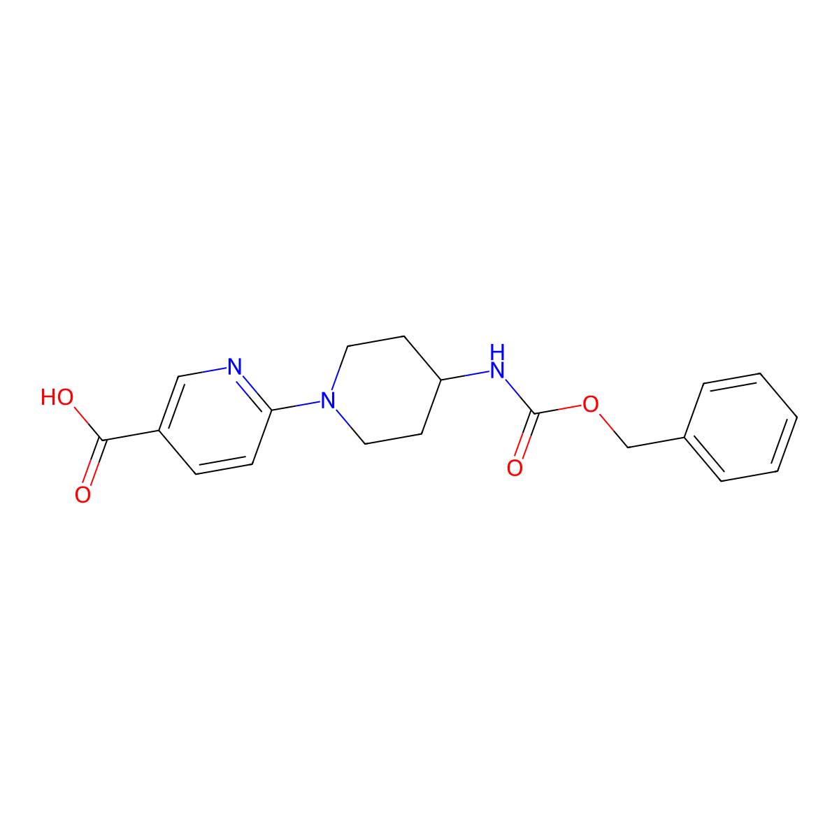 6-(4-{[(Benzyloxy)carbonyl]amino}piperidin-1-yl)pyridine-3-carboxylic acid molecular structure, CAS 2580227-20-7