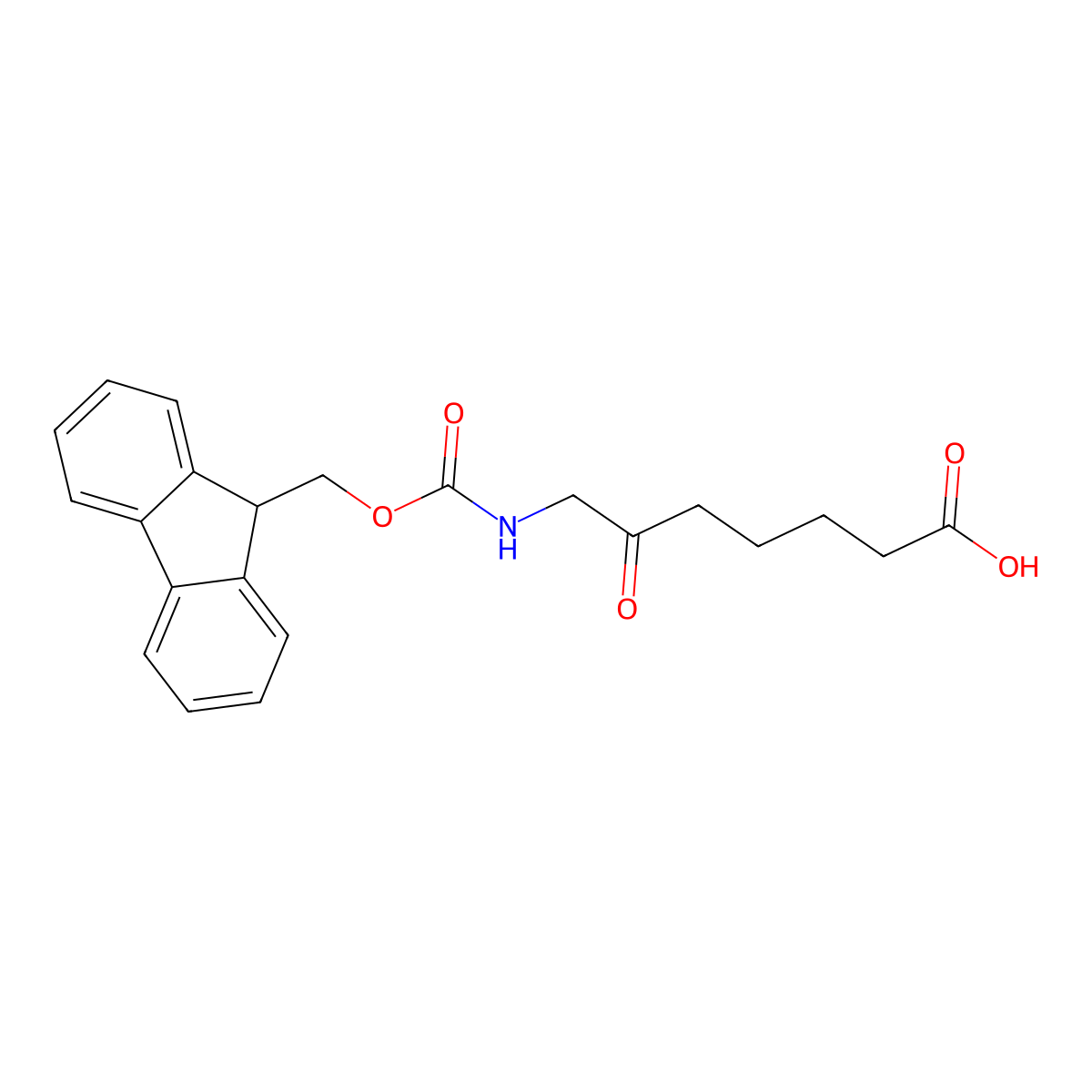 7-({[(9H-fluoren-9-yl)methoxy]carbonyl}amino)-6-oxoheptanoic acid molecular structure, CAS 2580227-21-8