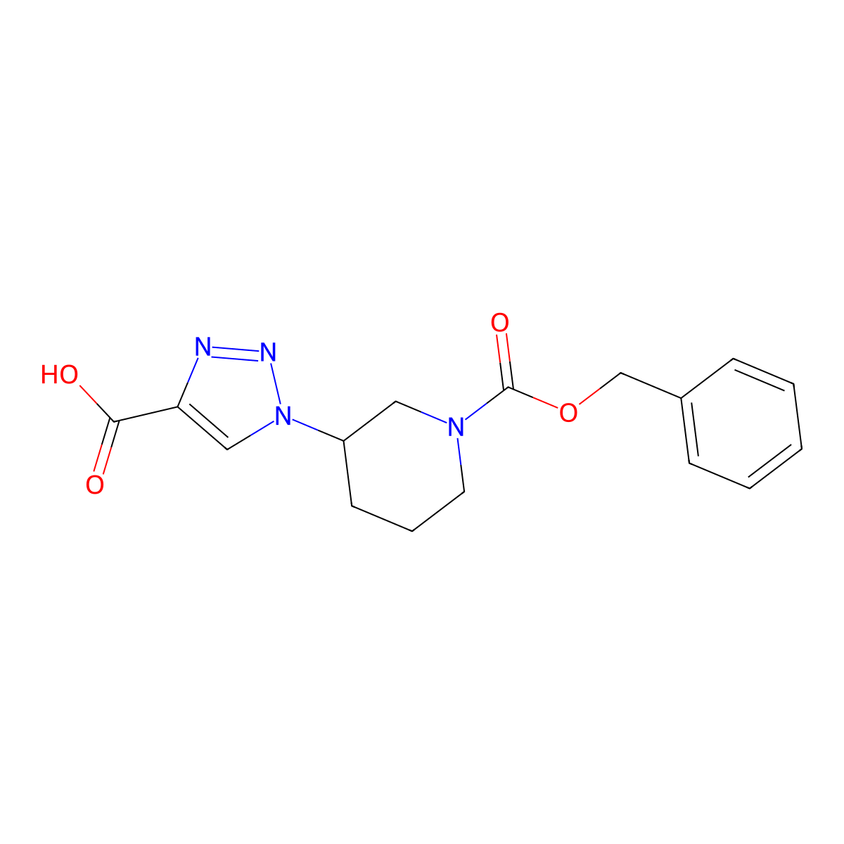 1-{1-[(benzyloxy)carbonyl]piperidin-3-yl}-1H-1,2,3-triazole-4-carboxylic acid molecular structure, CAS 2580227-29-6