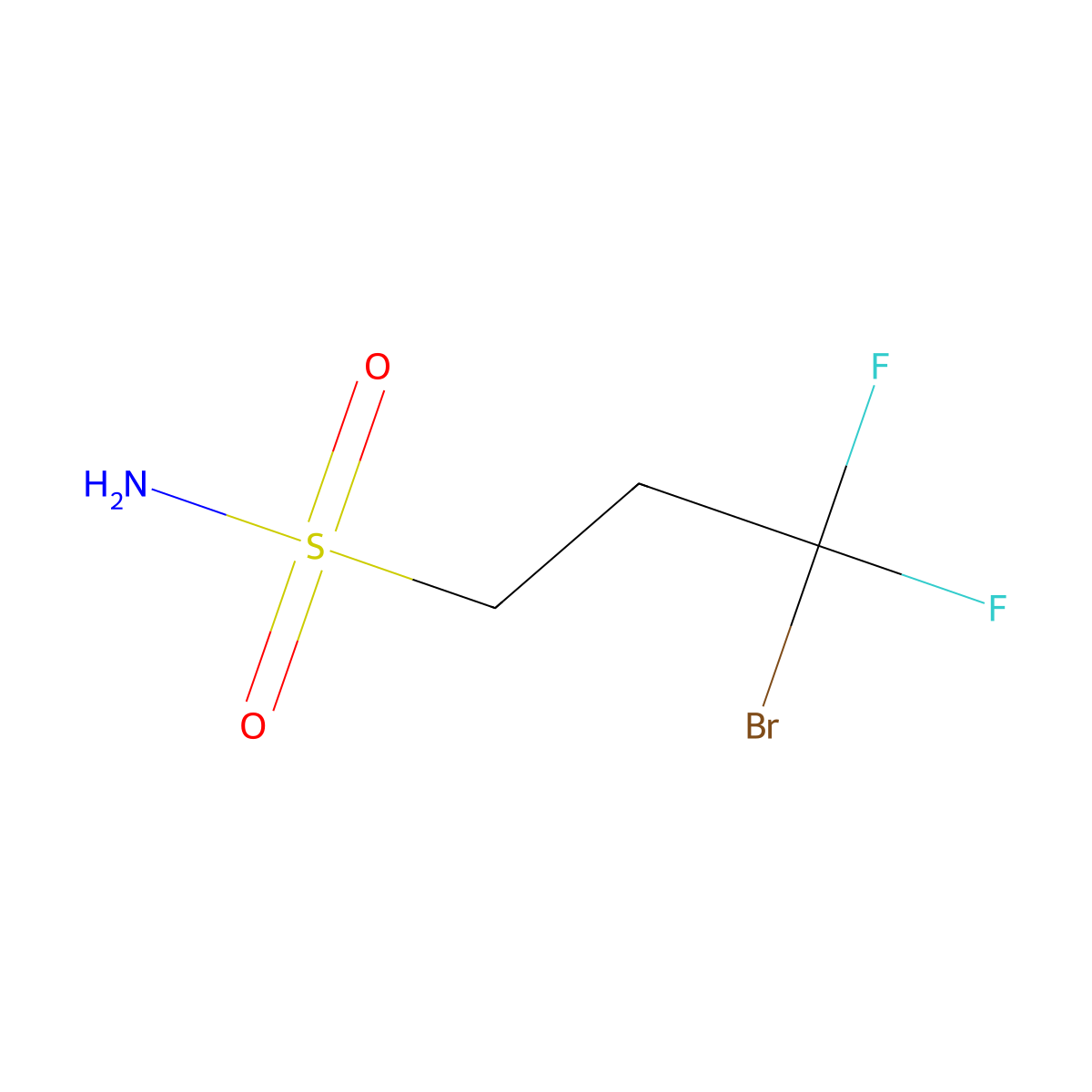 3-Bromo-3,3-difluoropropane-1-sulfonamide molecular structure, CAS 2580227-42-3