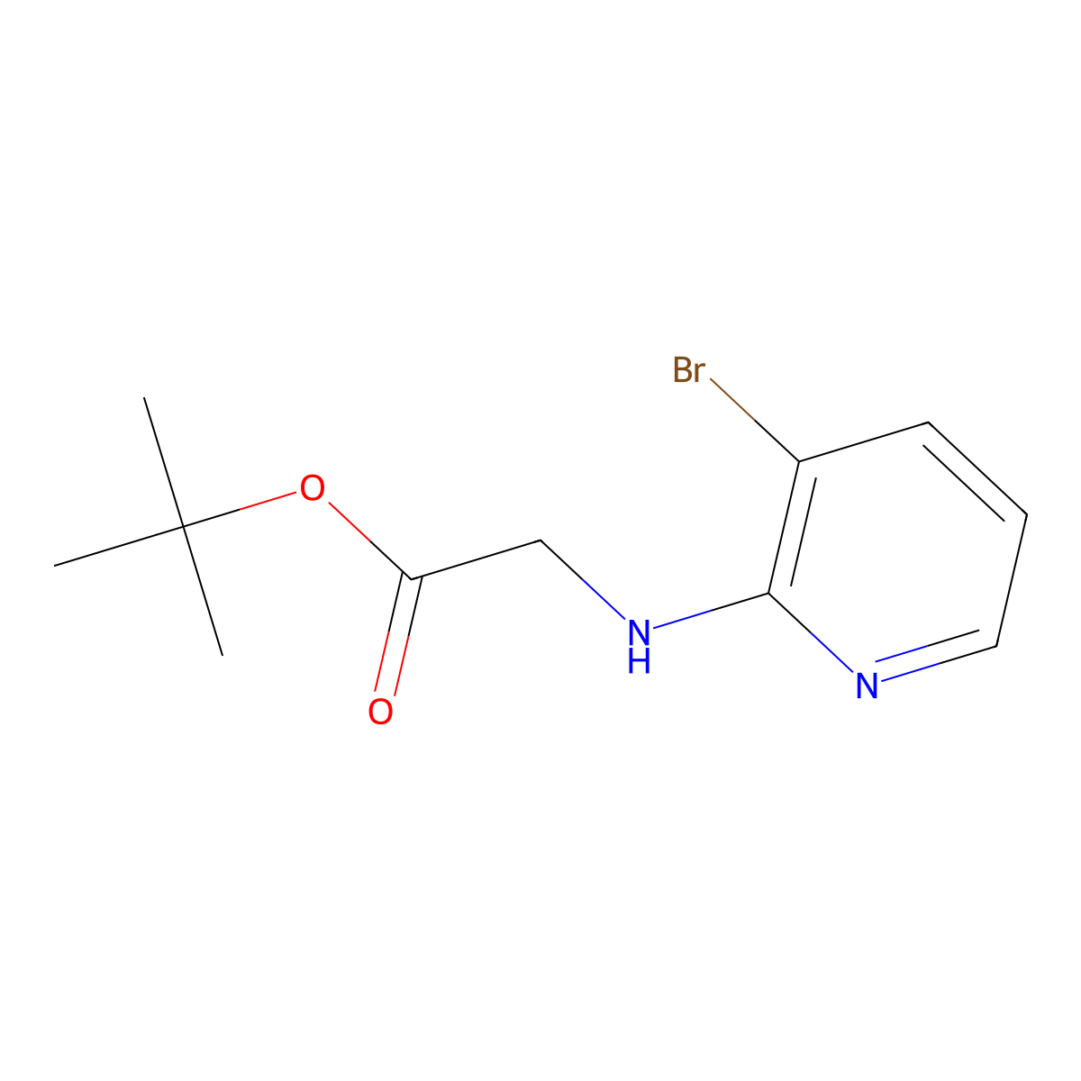 Tert-butyl 2-[(3-bromopyridin-2-yl)amino]acetate molecular structure, CAS 2580227-44-5