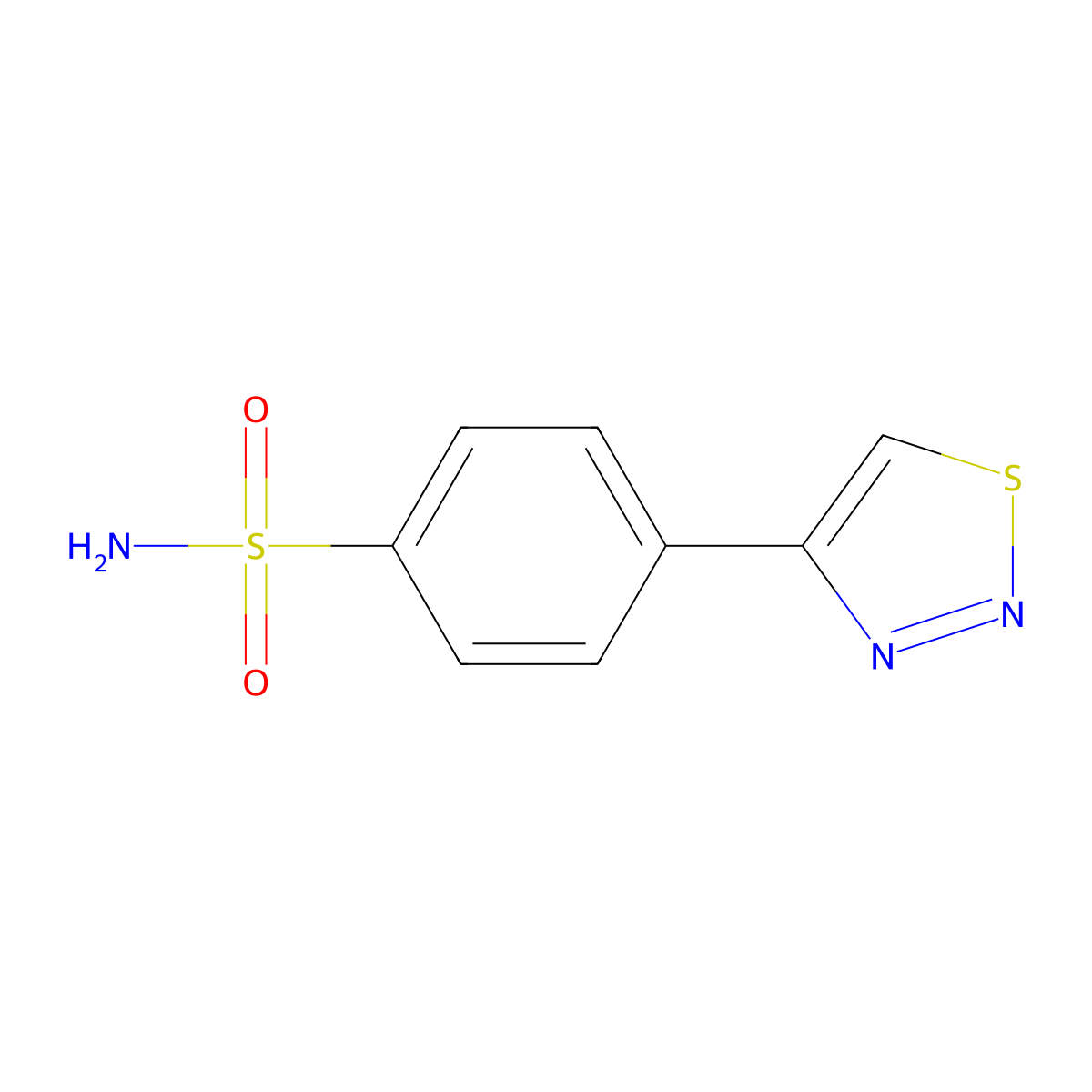 4-(1,2,3-Thiadiazol-4-yl)benzene-1-sulfonamide molecular structure, CAS 2580227-50-3