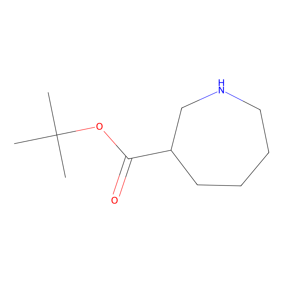 Tert-butyl azepane-3-carboxylate molecular structure, CAS 2580227-51-4