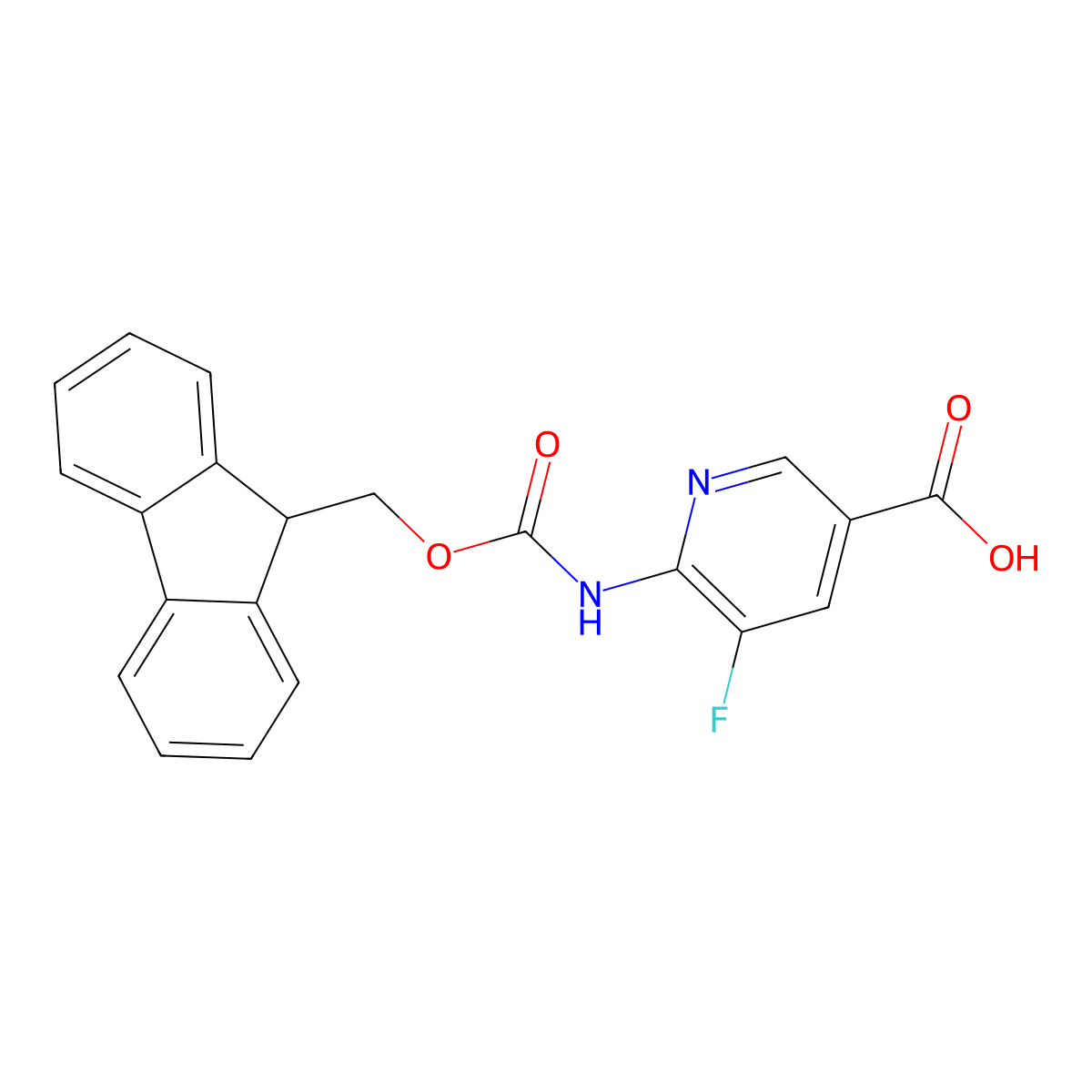 6-({[(9H-fluoren-9-yl)methoxy]carbonyl}amino)-5-fluoropyridine-3-carboxylic acid molecular structure, CAS 2580227-58-1