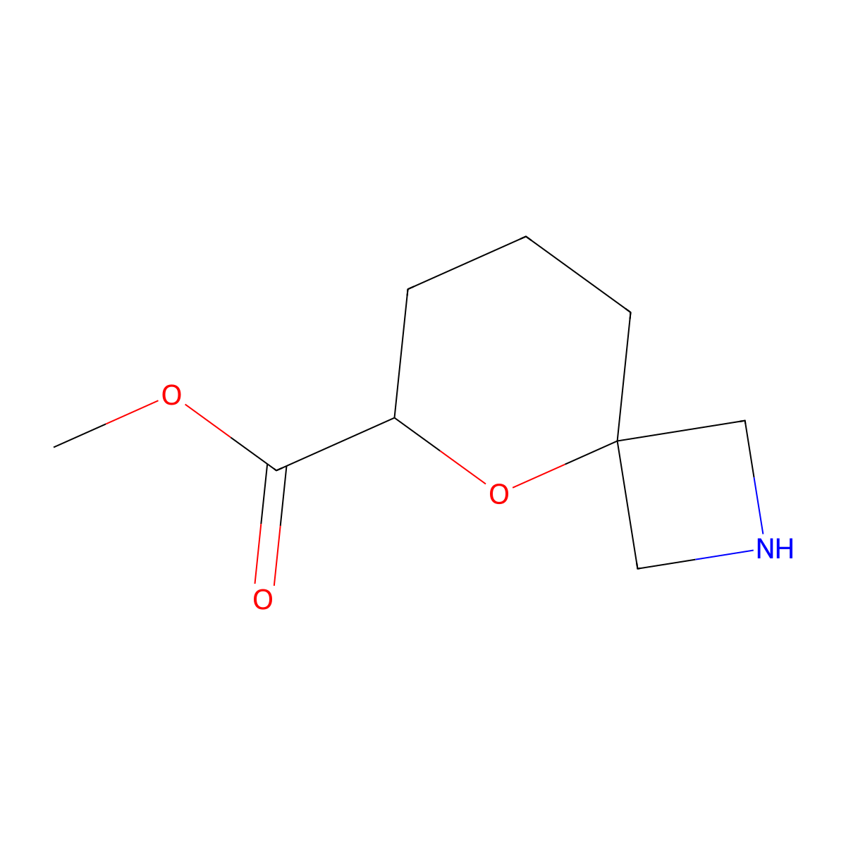 Methyl 5-oxa-2-azaspiro[3.5]nonane-6-carboxylate molecular structure, CAS 2580227-60-5