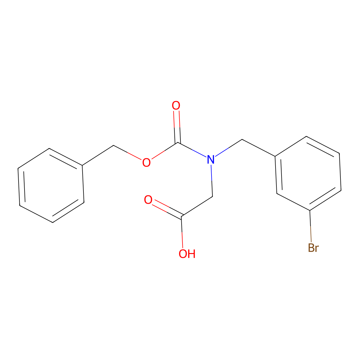 2-{[(Benzyloxy)carbonyl][(3-bromophenyl)methyl]amino}acetic acid molecular structure, CAS 2580227-68-3