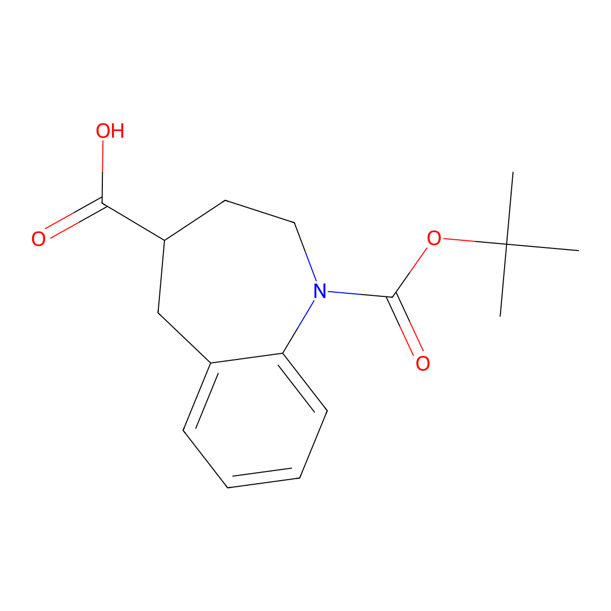 1-[(tert-butoxy)carbonyl]-2,3,4,5-tetrahydro-1H-1-benzazepine-4-carboxylic acid molecular structure, CAS 2580227-70-7