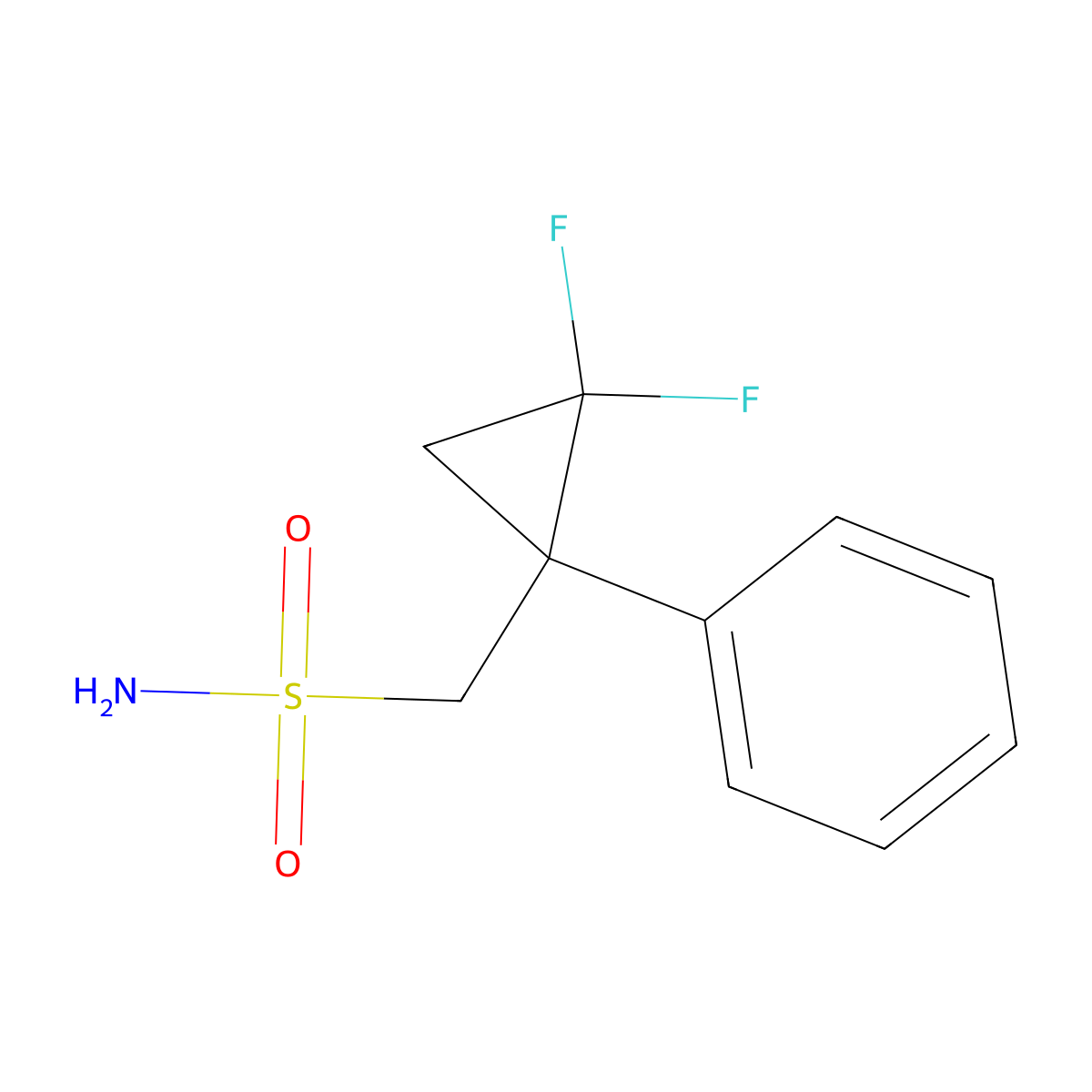 (2,2-Difluoro-1-phenylcyclopropyl)methanesulfonamide molecular structure, CAS 2580227-78-5