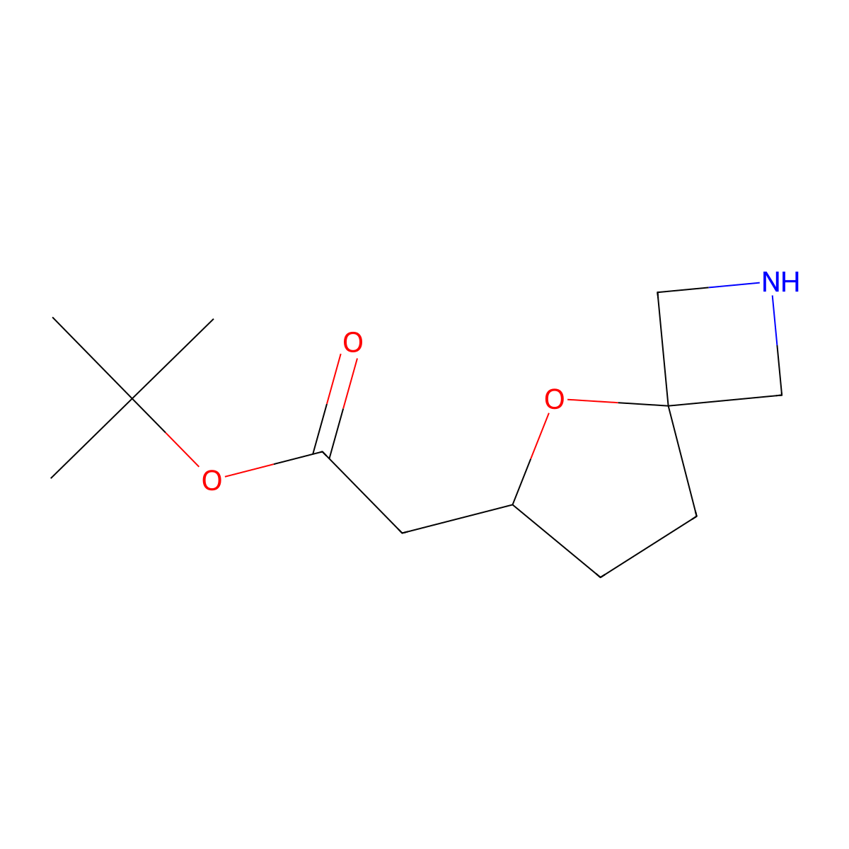 Tert-butyl 2-{5-oxa-2-azaspiro[3.4]octan-6-yl}acetate molecular structure, CAS 2580227-80-9