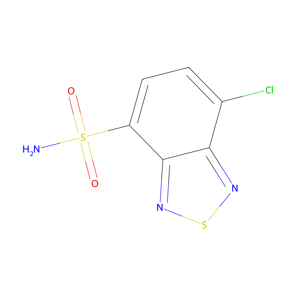 7-Chloro-2,1,3-benzothiadiazole-4-sulfonamide molecular structure, CAS 2580227-85-4