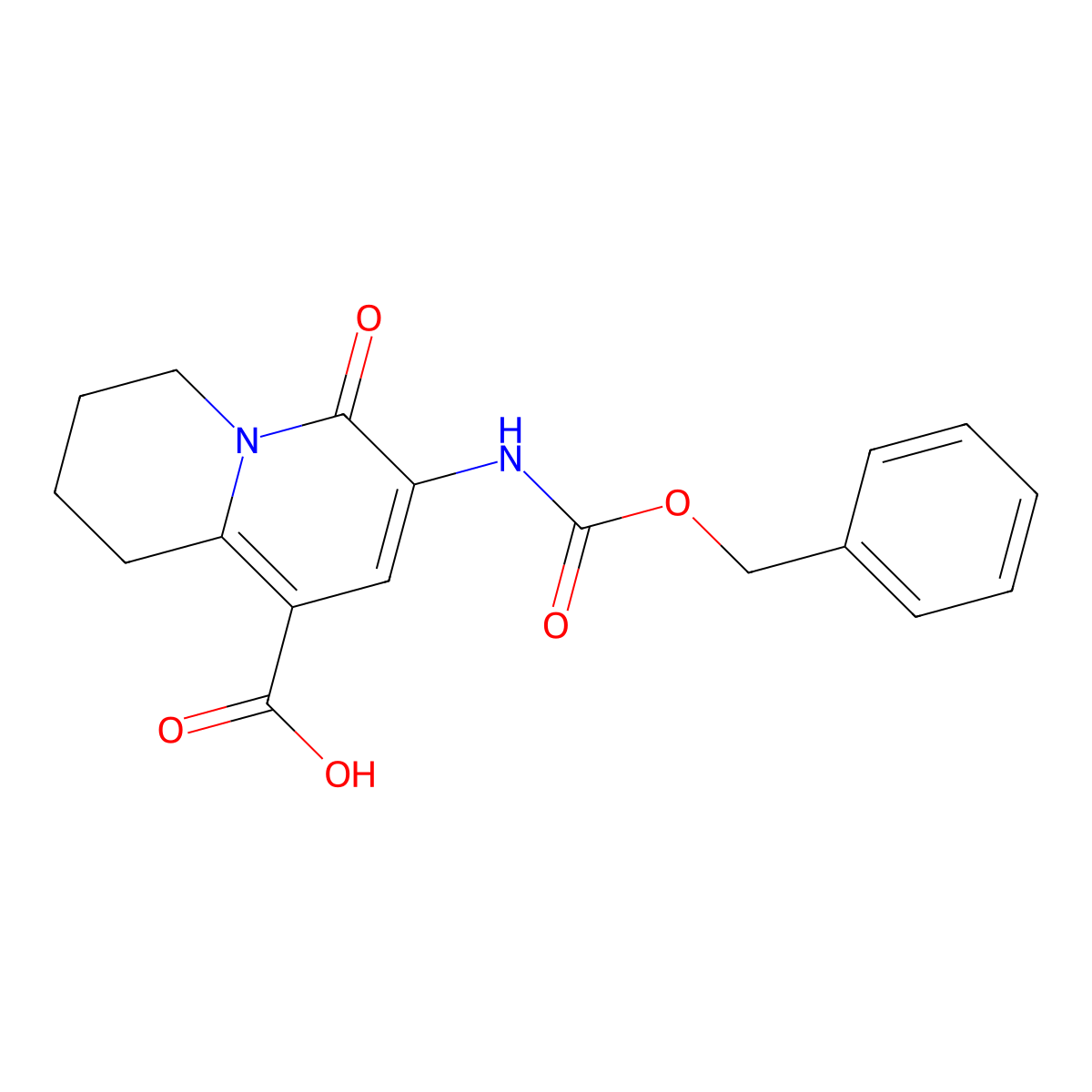 7-{[(benzyloxy)carbonyl]amino}-6-oxo-2,3,4,6-tetrahydro-1H-quinolizine-9-carboxylic acid molecular structure, CAS 2580227-92-3