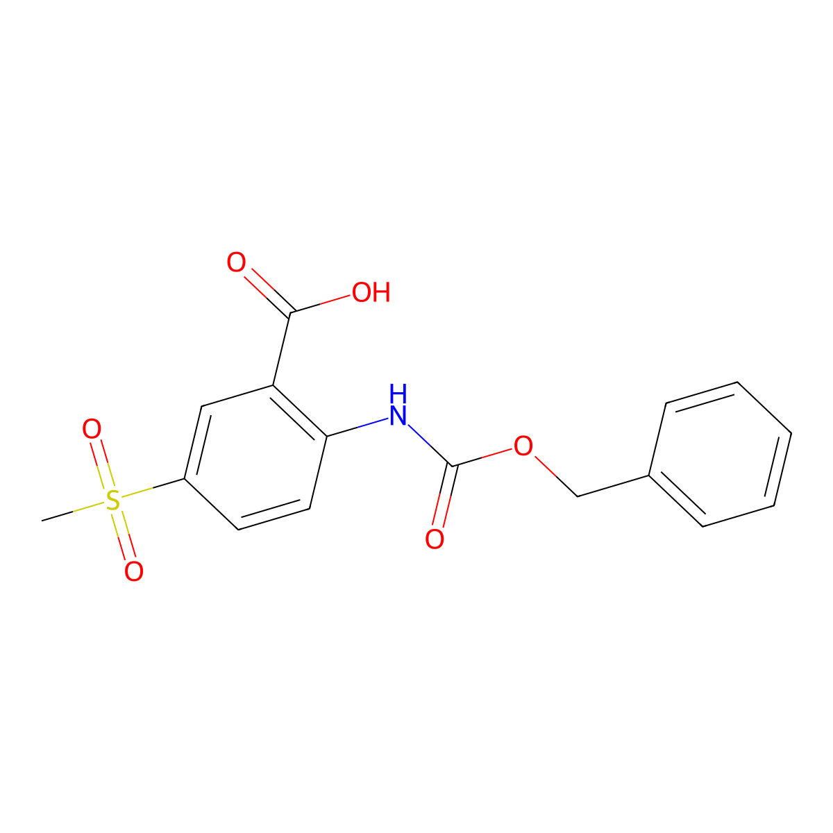 2-{[(Benzyloxy)carbonyl]amino}-5-methanesulfonylbenzoic acid molecular structure, CAS 2580228-04-0