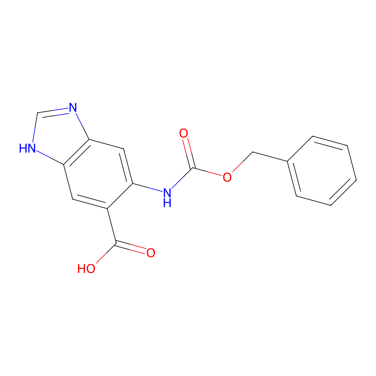 6-{[(benzyloxy)carbonyl]amino}-1H-1,3-benzodiazole-5-carboxylic acid molecular structure, CAS 2580228-06-2