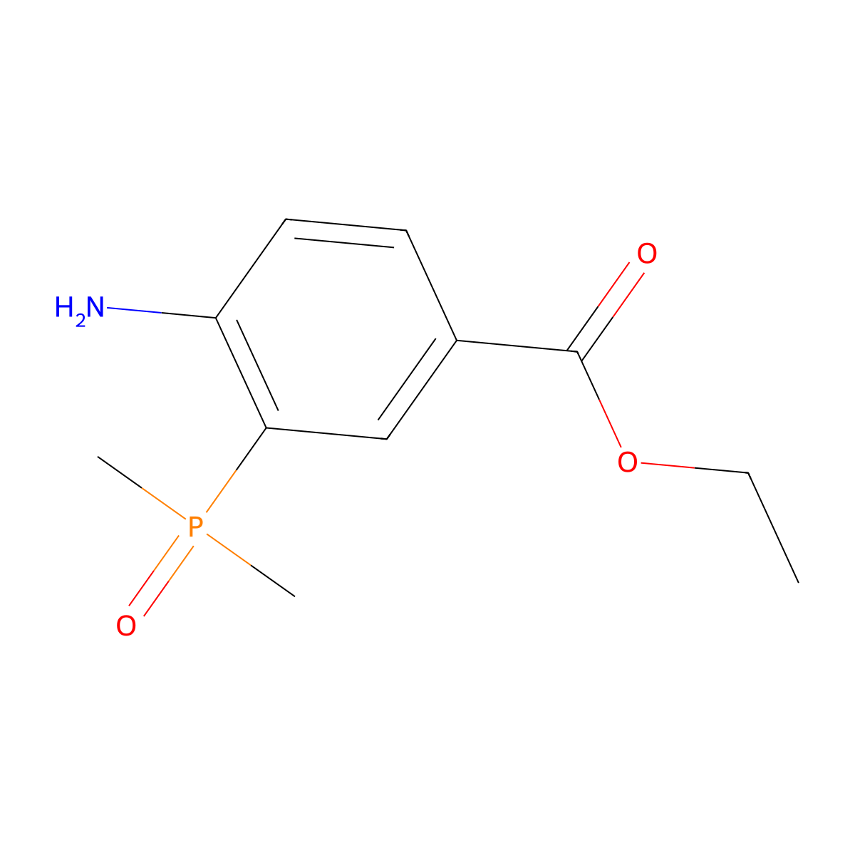 Ethyl 4-amino-3-(dimethylphosphoryl)benzoate molecular structure, CAS 2580228-10-8