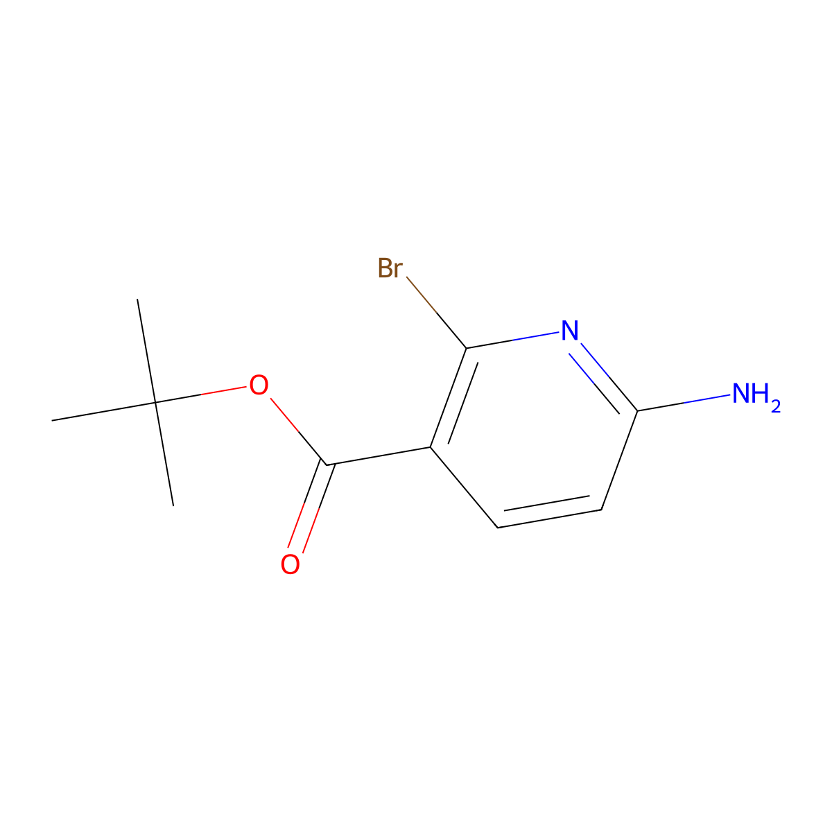 Tert-butyl 6-amino-2-bromopyridine-3-carboxylate molecular structure, CAS 2580228-25-5