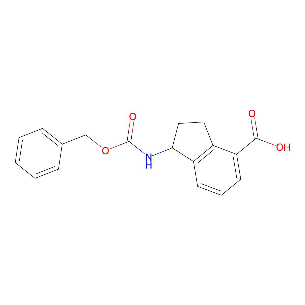 1-{[(benzyloxy)carbonyl]amino}-2,3-dihydro-1H-indene-4-carboxylic acid molecular structure, CAS 2580228-36-8
