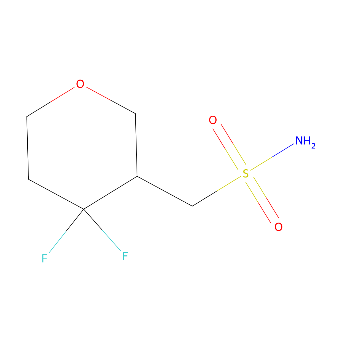 (4,4-Difluorooxan-3-yl)methanesulfonamide molecular structure, CAS 2580228-38-0