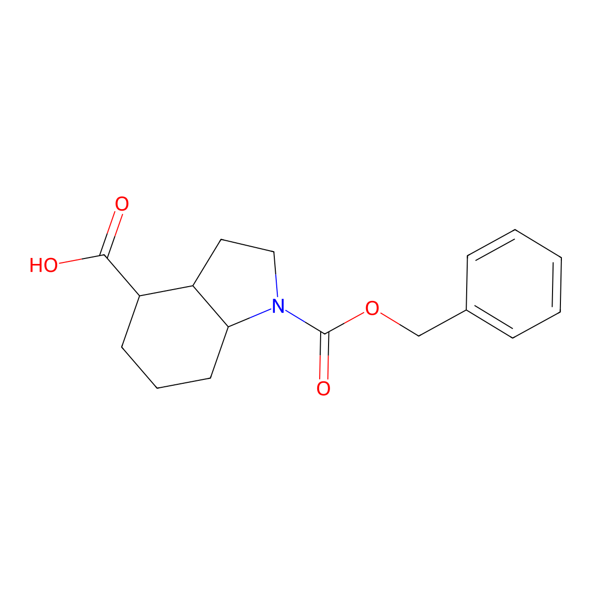 1-[(benzyloxy)carbonyl]-octahydro-1H-indole-4-carboxylic acid molecular structure, CAS 2580228-47-1