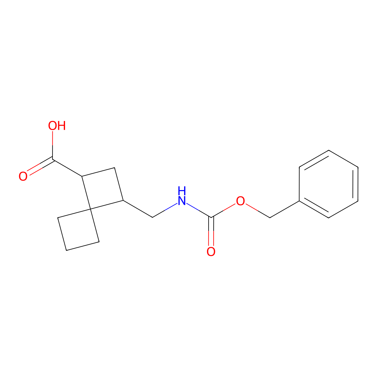 3-({[(Benzyloxy)carbonyl]amino}methyl)spiro[3.3]heptane-1-carboxylic acid molecular structure, CAS 2580228-50-6