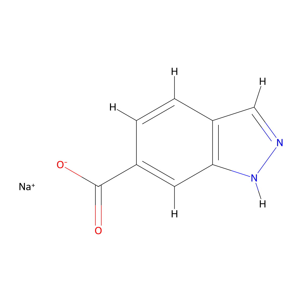 sodium1H-indazole-6-carboxylate molecular structure, CAS 2580228-54-0