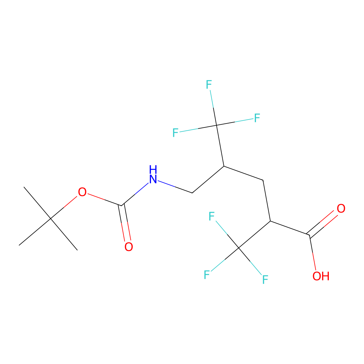 5-{[(Tert-butoxy)carbonyl]amino}-2,4-bis(trifluoromethyl)pentanoic acid molecular structure, CAS 2580228-64-2