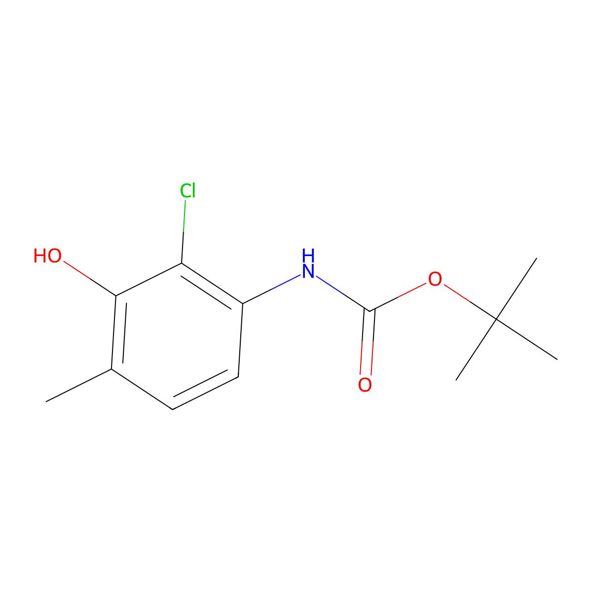 tert-butyl N-(2-chloro-3-hydroxy-4-methylphenyl)carbamate molecular structure, CAS 2580228-76-6
