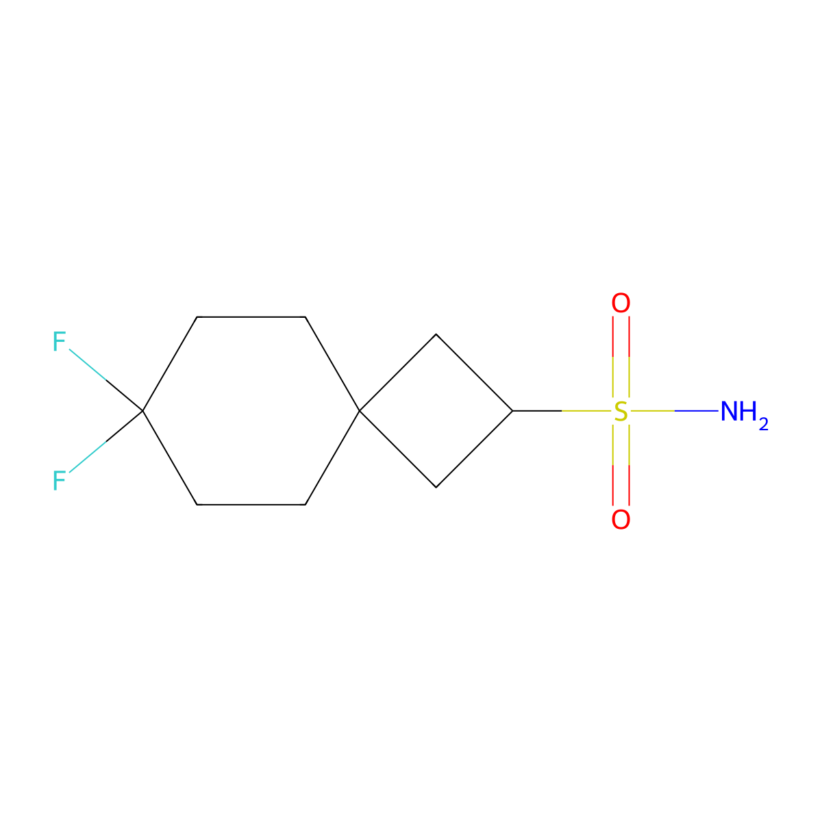 7,7-Difluorospiro[3.5]nonane-2-sulfonamide molecular structure, CAS 2580228-77-7
