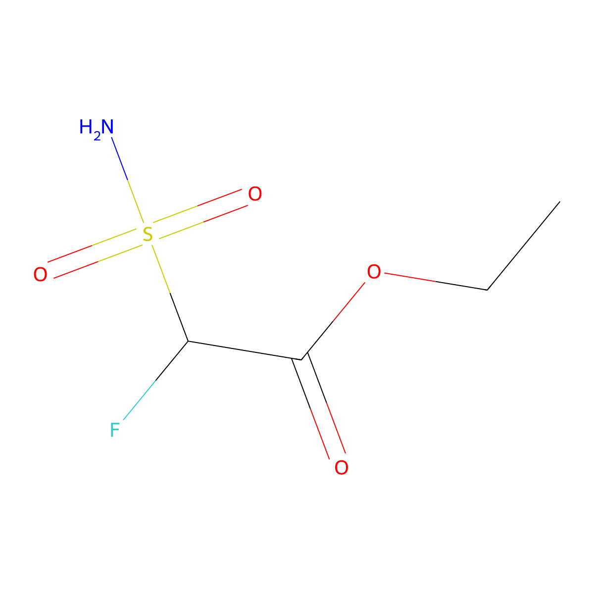Ethyl 2-fluoro-2-sulfamoylacetate molecular structure, CAS 2580228-83-5