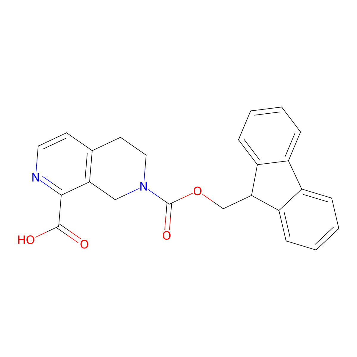 7-{[(9H-fluoren-9-yl)methoxy]carbonyl}-5,6,7,8-tetrahydro-2,7-naphthyridine-1-carboxylic acid molecular structure, CAS 2580228-89-1