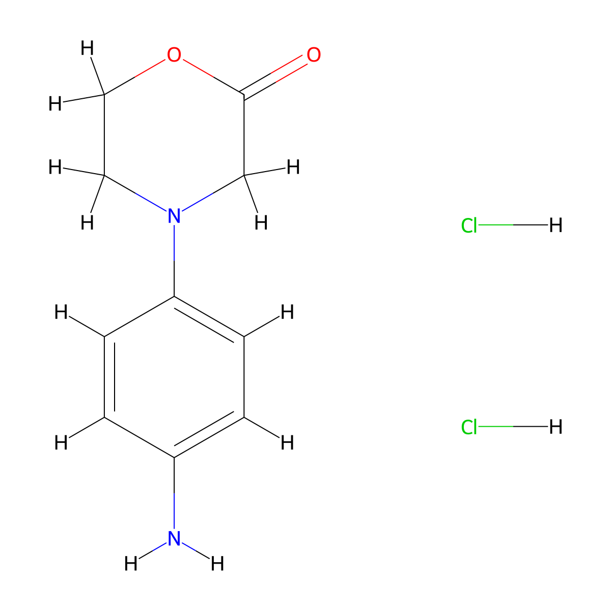 4-(4-Aminophenyl)morpholin-2-one dihydrochloride molecular structure, CAS 2580230-16-4