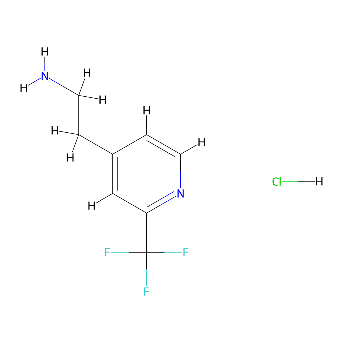 2-[2-(Trifluoromethyl)pyridin-4-yl]ethan-1-amine hydrochloride molecular structure, CAS 2580230-19-7